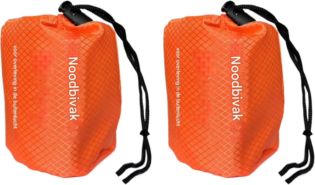 GELLDG 2 stuks noodslaapzakken - Survival kampeerzakken - Reddingsdeken - Camping- en outdoor survivaluitrusting - Oranje
