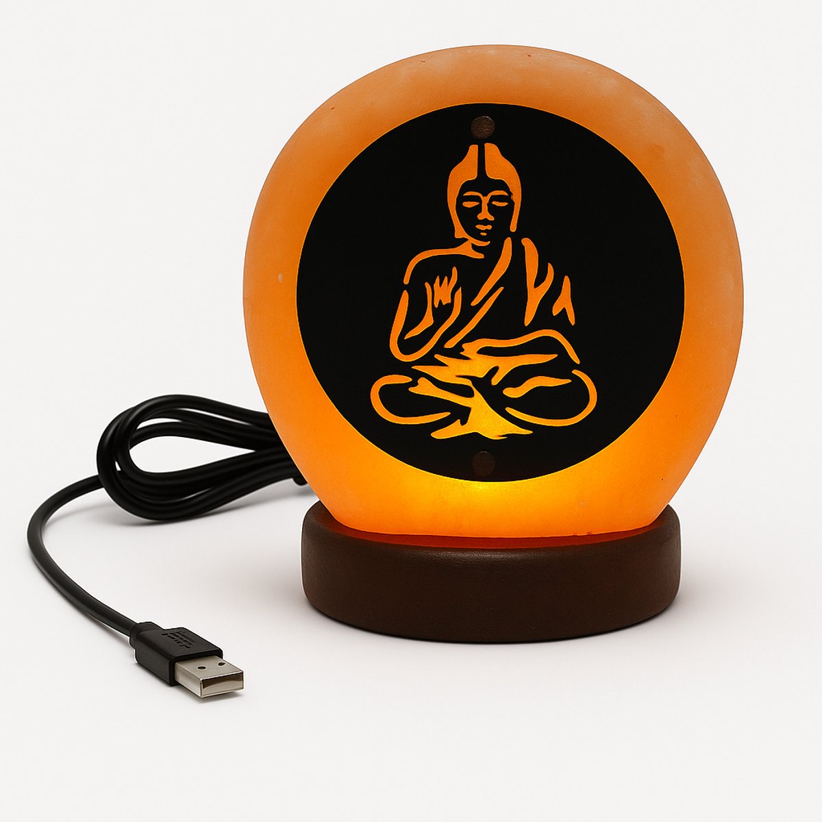 HimalayaZout - Zoutlamp - USB LED - Boeddha Zoutlamp- Tafellamp - 10 x 12 x 5 cm - 0,8kg - Buddah lamp