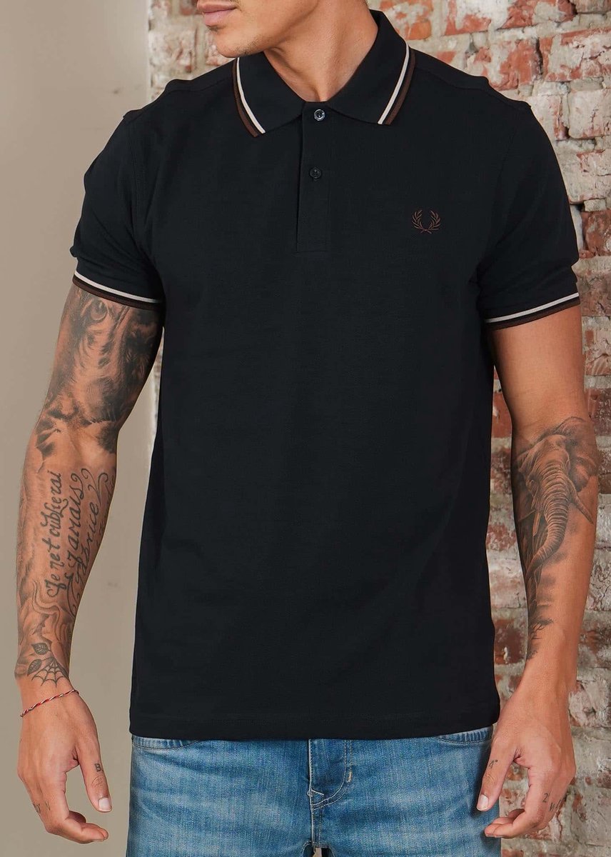 Fred Perry Twin tipped fred perry shirt Wheat Tobacco Marineblauw