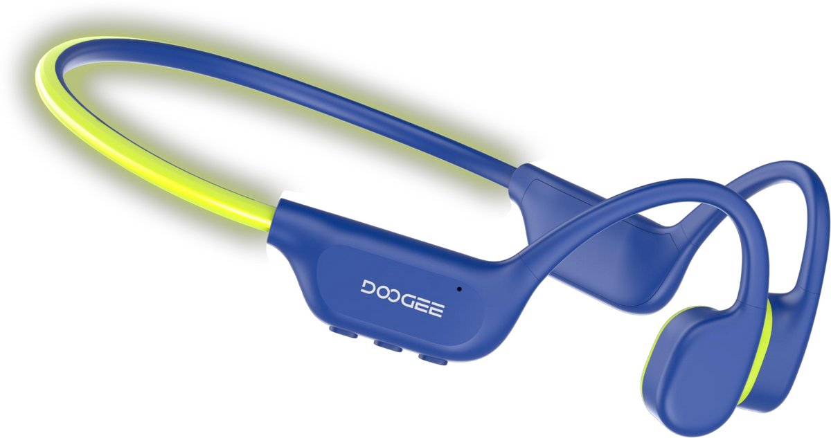 DOOGEE BoneBeat Swim Ray Beengeleiding Hoofdtelefoon – Sport Oortjes Draadloos – Hardloop Hoofdtelefoon – Draadloze Bluetooth Koptelefoon – Open-Oor Design – IP68 Waterdicht – LED Veiligheidslicht – 32GB Ingebouwde Opslag