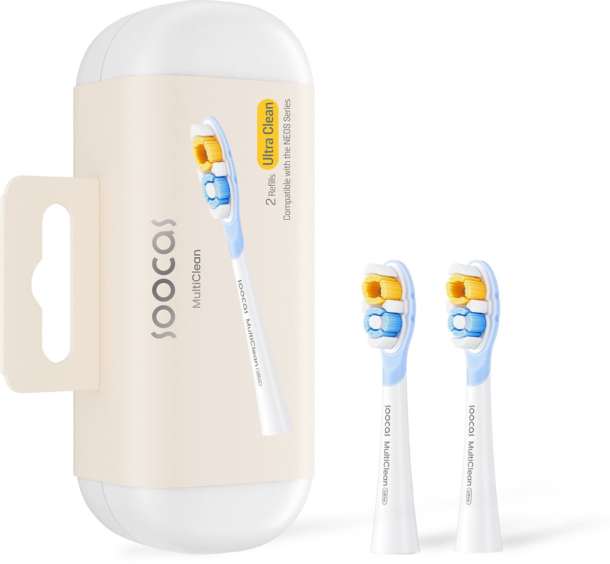 Soocas NEOS II (Ultra) MultiClean Ultra Clean opzetborstel - Parelwit