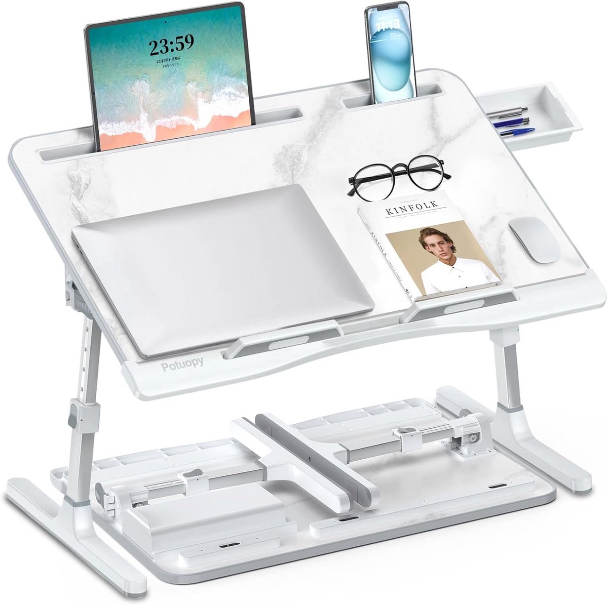 Verstelbare Laptoptafel voor Bed en Bank - Groot en Opvouwbaar Bureau
