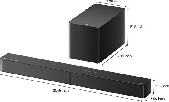 ULTIMEA Poseidon M60 Boom - 340W 5.1 Dolby Atmos Soundbar met subwoofer van Merkloos — afbeelding 4