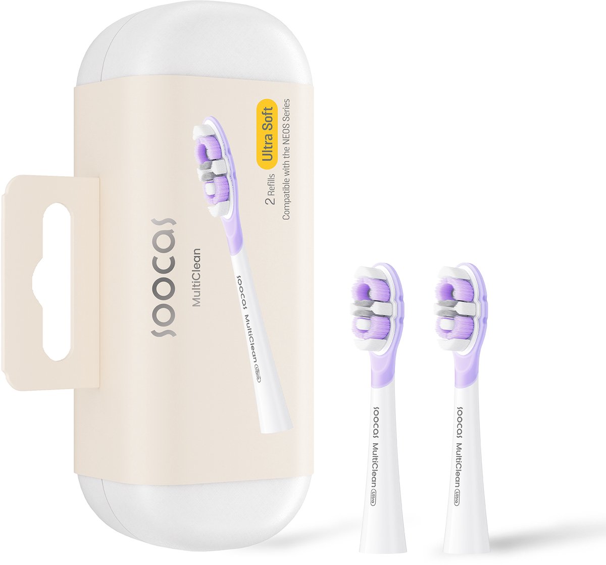 Soocas NEOS II (Ultra) MultiClean Ultra Soft opzetborstel - Parelwit