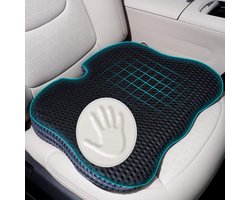 Autowigkussen - Traagschuim Autostoelkussen - Stoelverhoging Voor Volwassenen - Zitverbetering - Pijnverlichting - Voor Auto - Zwart - 47*42*8cm
