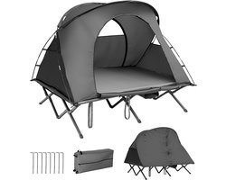 KOMFOTTEU Veldbed met tent voor 2 personen, 4-in-1 campin...