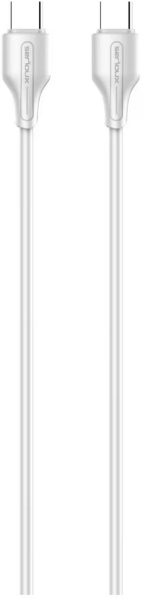 Serioux USB-C naar USB-C Kabel 1 m – 65 W – Dataoverdracht & Opladen – Universeel – Wit