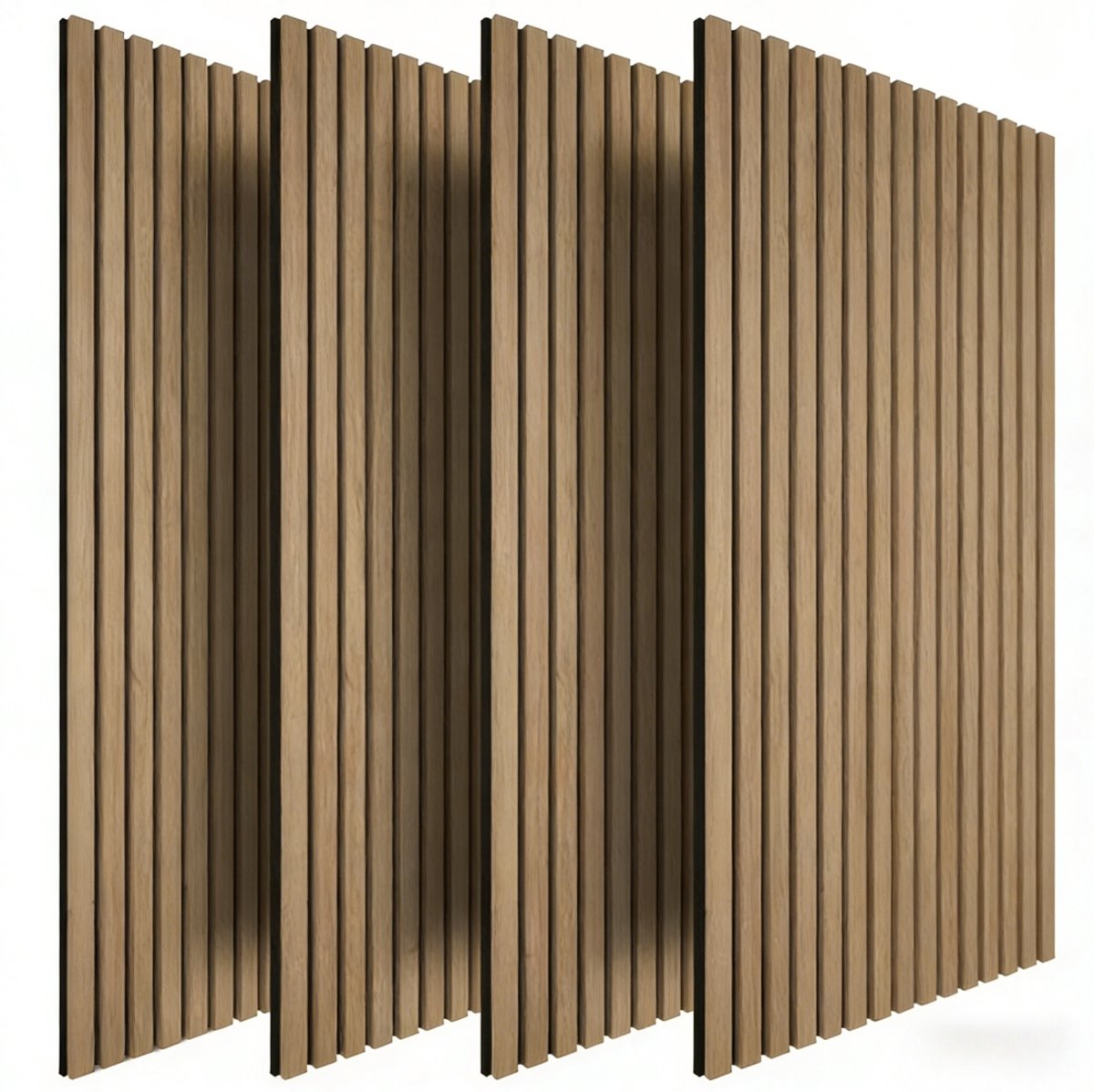 Bayt Akoestisch Wandpaneel - Akoestische Panelen - Wandpaneel - Lattenwand - Geluidsabsorbtie - Set van 4 - 60 x 120 cm - 2,88m² - Eiken