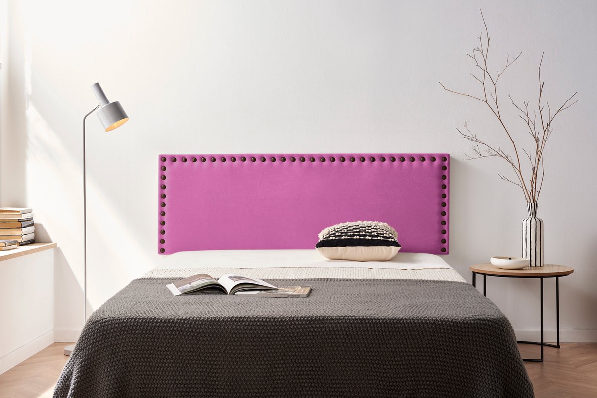 Moonia Hoofdbord - Gestoffeerd - Elegant en Duurzaam - Fuchsia - Aqualine Stof - Vlekbestendig en Hoogwaardig