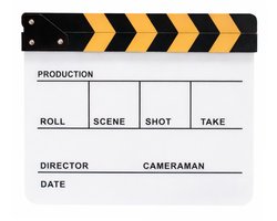 Director Clapper Board / Filmklapper - Whiteboard: Wit - Klapper: Zwart/Geel - type: DC-04