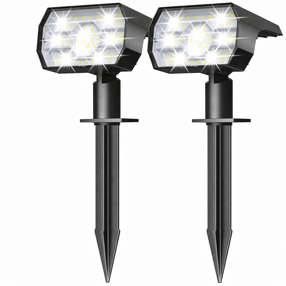 Buitenlamp op Zonne Energie - 2 Stuks - Solar Tuinverlichting - Tuin - Tuinverlichting op Zonne Energie - Solar Buitenlamp - Buitenverlichting Zonne Energie - Tuinlamp - Tuinlampen op Zonneenergie Buiten