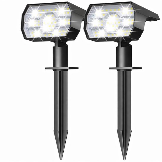 Lampe solaire Énergie - 2 pièces - Éclairage Solar de jardin - Jardin - Éclairage solaire de Énergie - Lampe Solar d'extérieur - Éclairage extérieur à Énergie solaire - Lampe de jardin - Lampes solaires de jardin d'extérieur