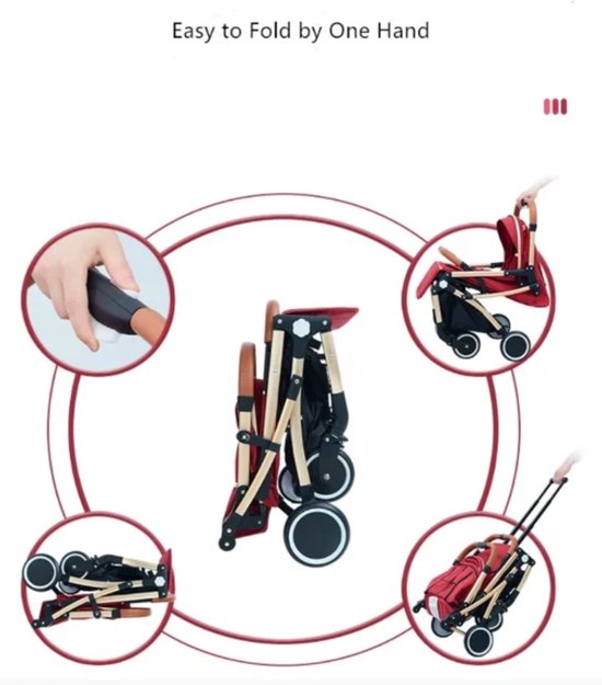 Mogi Products- Compacte Kinderwagen - Inklapbaar tot Trolley - Lichtgewicht buggy-Handbagage kinderwagen-Trolley buggy-Luxe wandelwagen van Mogi Products — afbeelding 2