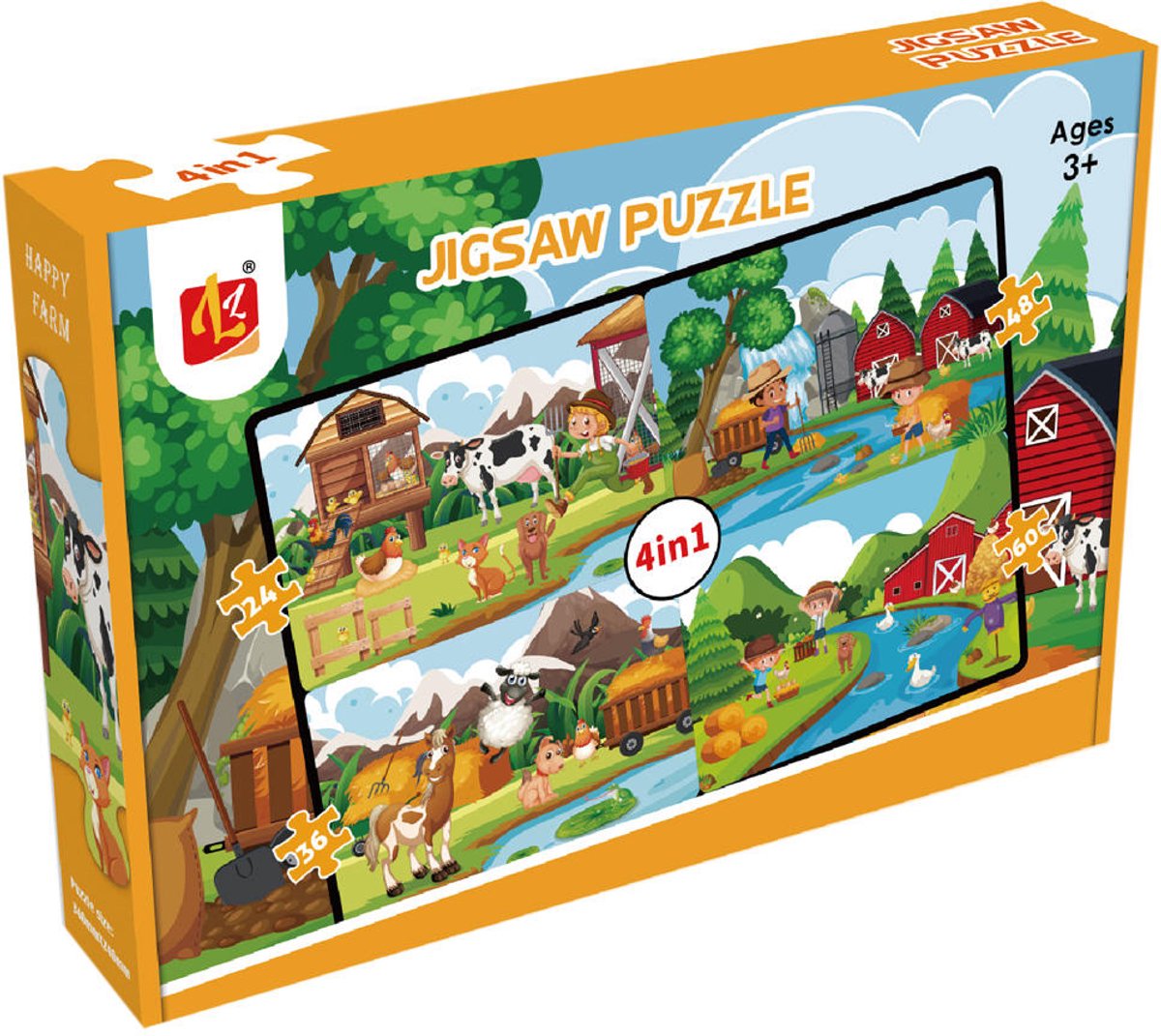 Puzzel 4-in-1 Boerderij - Puzzel
