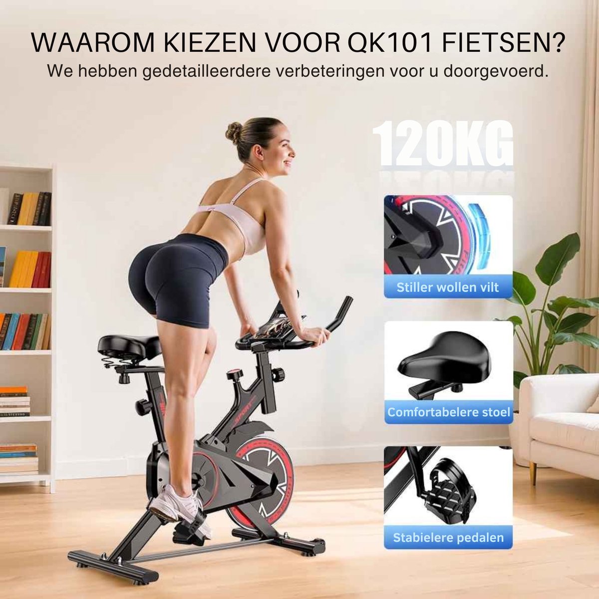 ElevateCommerce QK116C Hometrainer met Magnetische Weerstand - afbeelding 2