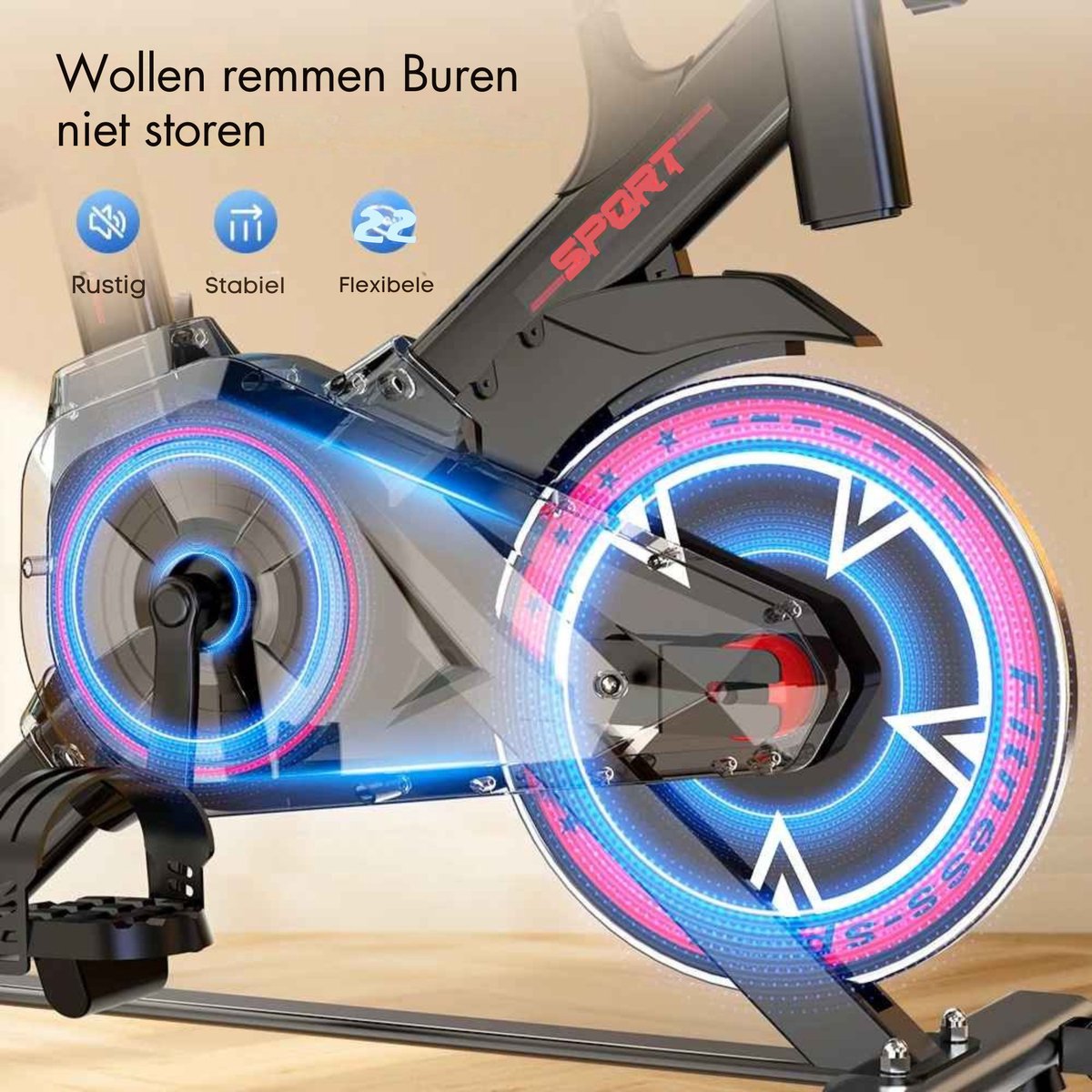 ElevateCommerce QK116C Hometrainer met Magnetische Weerstand - afbeelding 3