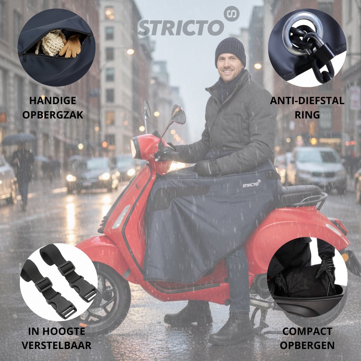 Stricto Easy-On Premium A+++ Scooter Beenkleed – Universeel – Waterdicht & Winddicht – Beenwarmer – Beschermingsniveau A+++ – foto 4