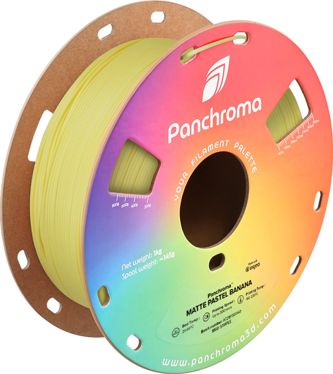 PLA MATTE 1,75mm PASTEL BANANA 1kg POLYMAKER PANCHROMA PolyTerra 3D FILAMENT