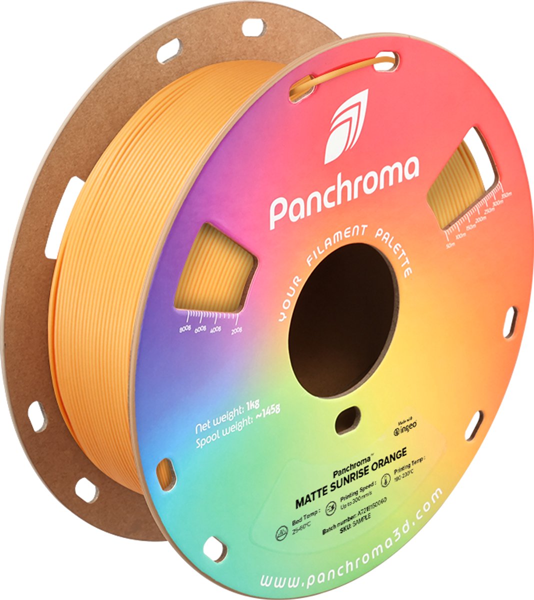 PLA MATTE 1,75mm SUNRISE ORANGE 1kg POLYMAKER PANCHROMA PolyTerra 3D FILAMENT