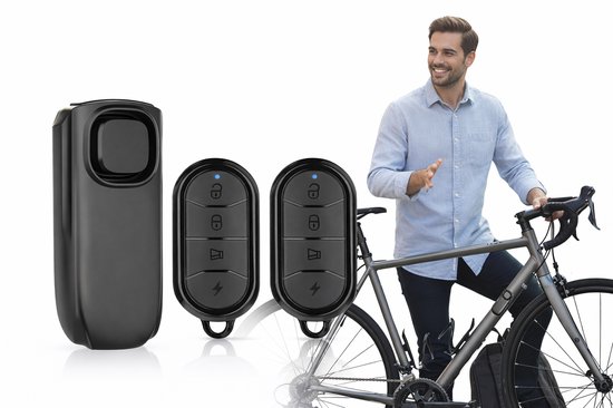 Fietsalarm 113dB met afstandsbediening, 3 geluidsstanden, 7 gevoeligheidsniveaus, waterdicht, universeel voor fiets, e-bike, scooter