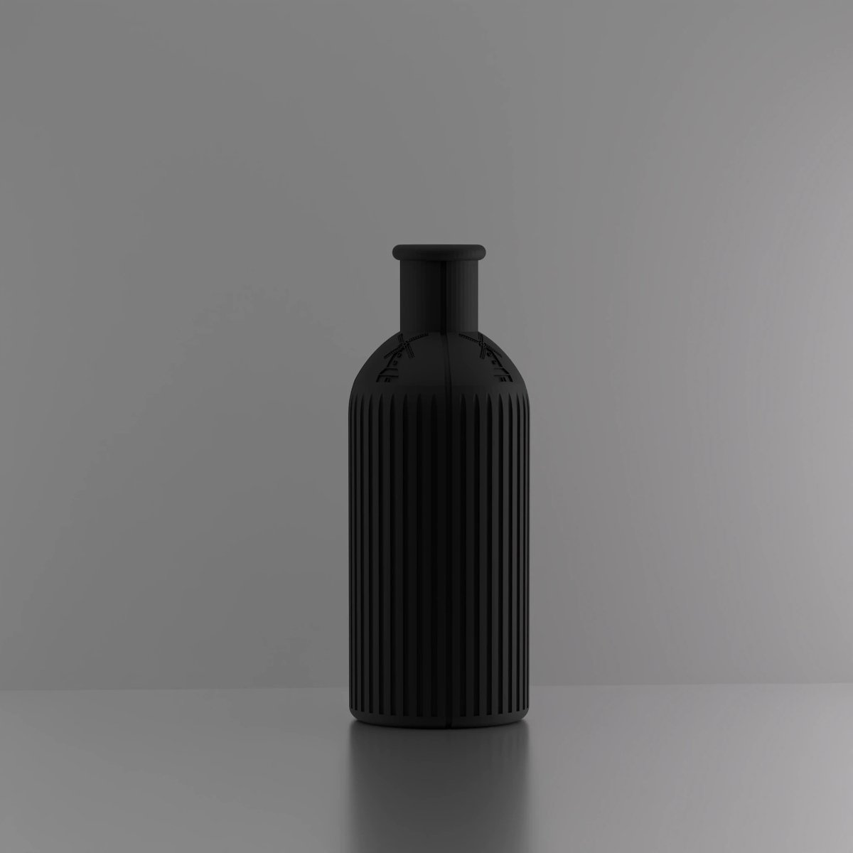 3d-gezellig Provence met molen - Vaas - Zwart - Maat 25 cm - Kunststof - Modern - Bloemenvaas -100% gerecycled PLA (bioplastic)