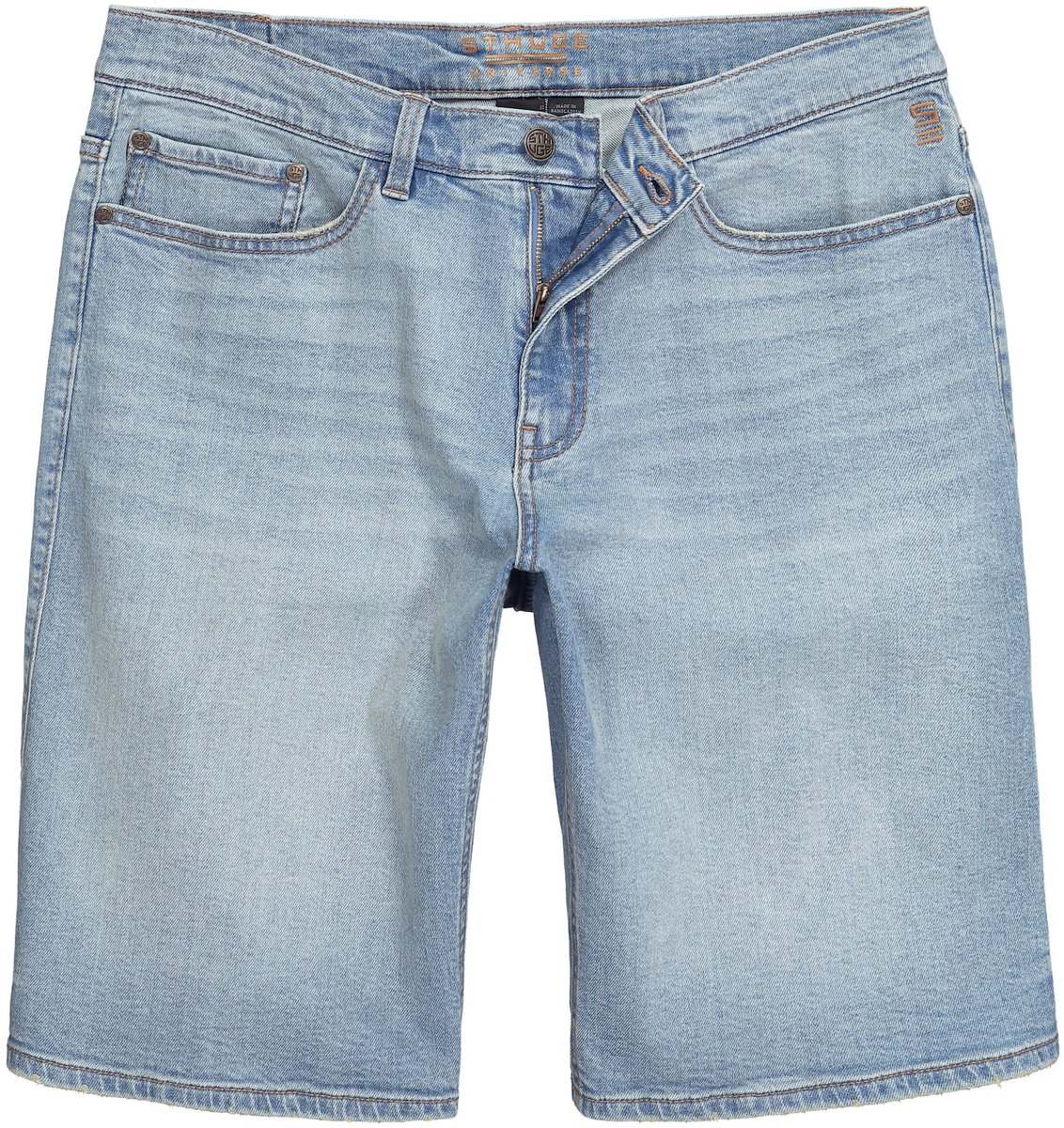 STHUGE - Heren - Jeans bermuda 5-pocket Baggy Fit - Gebleekt denim - Maat 72