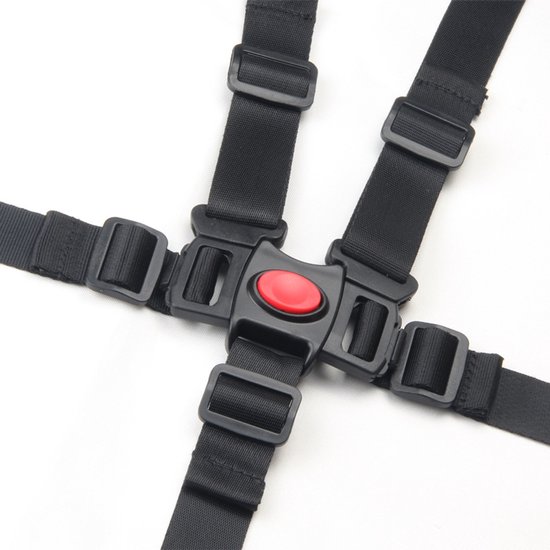 5 Point Child Safety Belt, Adjustable Child Safety Strap, Child Protective Belt, Child Strap, Baby Strap, Black, Universal Belt for Child Seat, High Chair, Buggy van Merkloos — afbeelding 2