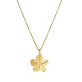 LOUIZ Lange Ketting met Bloem - Goudkleurig Stainless Steel - Ketting voor meisjes - Cadeau meisjes 13 jaar - Leuk voor Tienermeiden - Trending Ketting