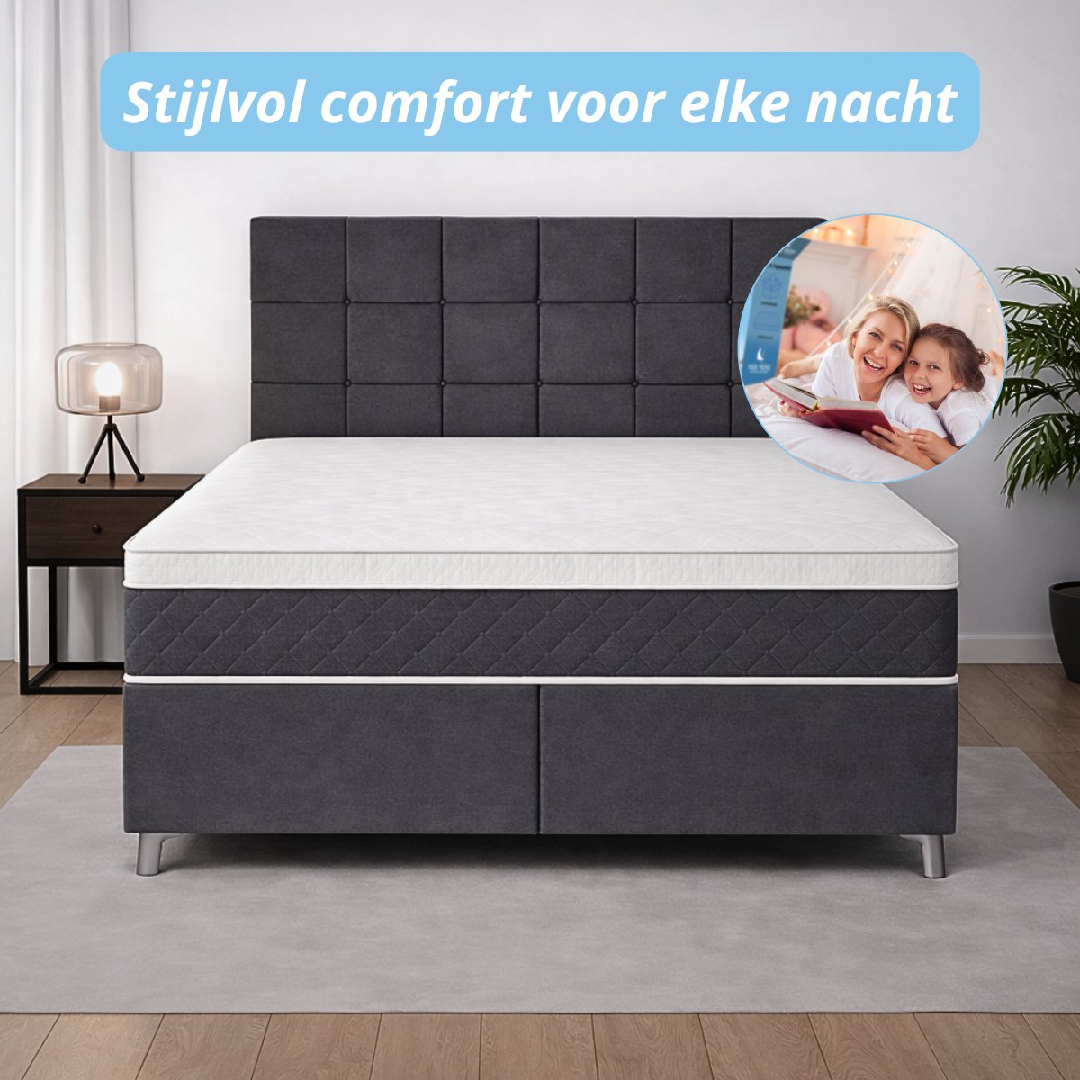 Maan Matras Boxspring 160x200 Antraciet | Matras & Topper thumbnail 6