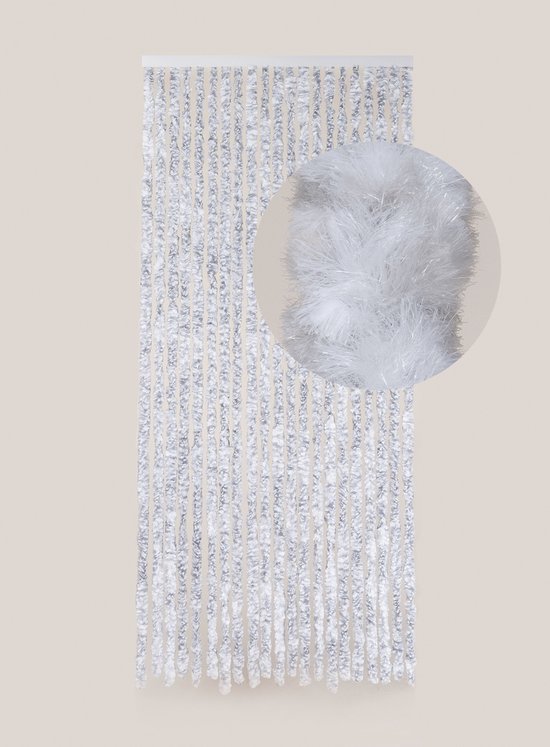 Jekra Vliegengordijn - Kattenstaart Camper - 57x190 - Grijs/wit gemeleerd van Merkloos — afbeelding 2