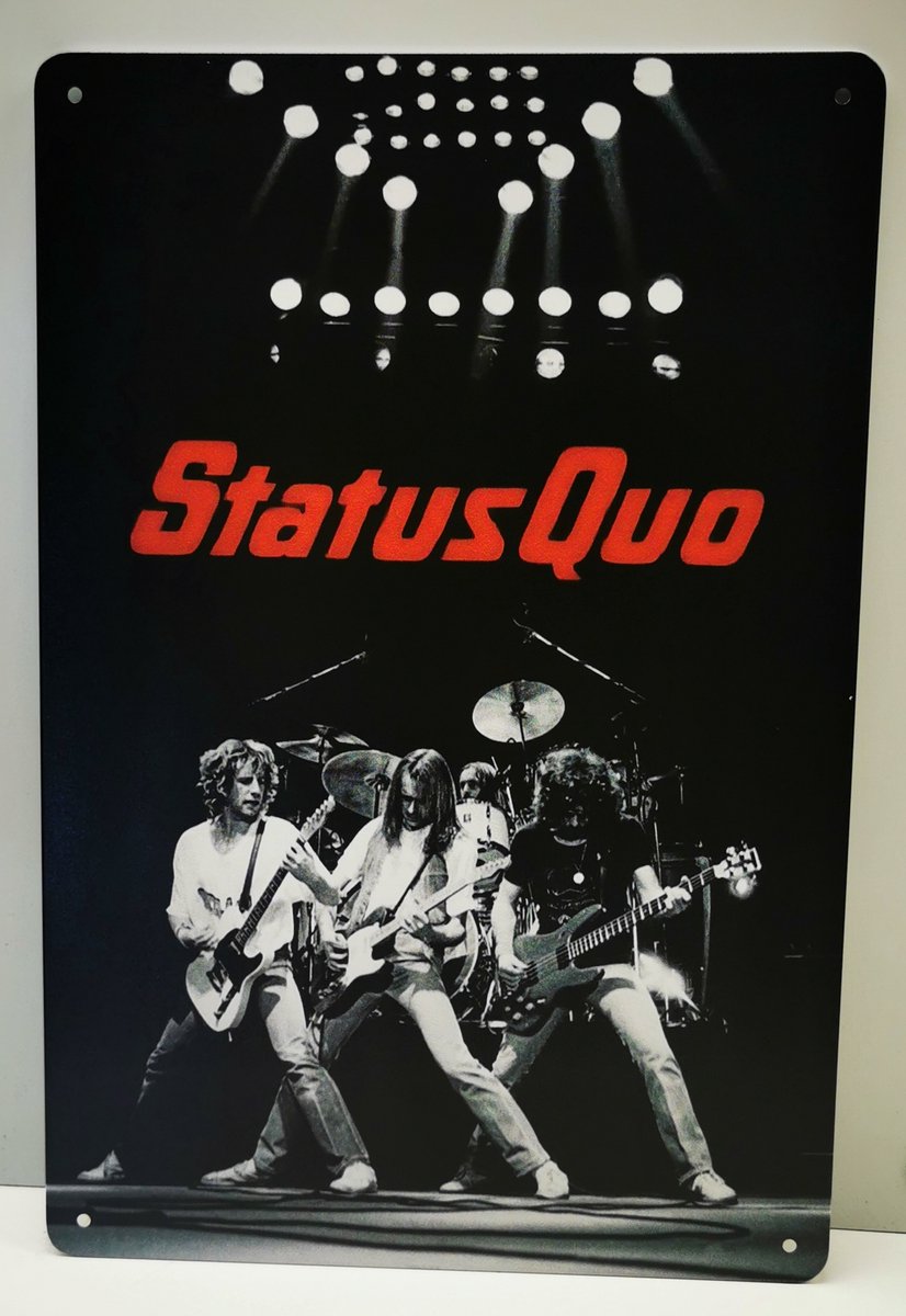 Metalen wandbord - Status Quo - Mancave - Wand Decoratie - Metal sign - Mancave decoratie - Decoratie - Metalen borden - Tekst borden - Metalen bord