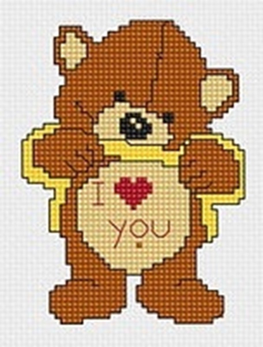 Borduurpakket - Little: I Love You Bear - Luca-S