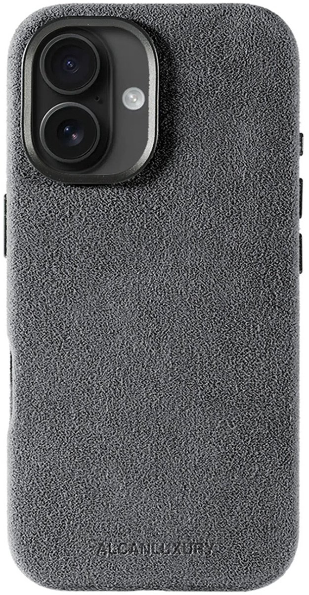 Alcanluxury Alcantara telefoonhoesje geschikt voor Apple iPhone 16 - Nardo Grey