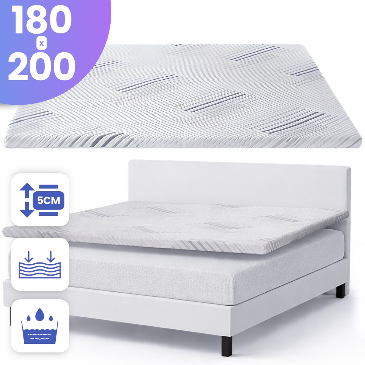 Adapté™ AirBalance Latex Matras Topper 180*200*5CM - Ergonomisch & Ademend - Matrastopper - latex topper - Matras - Topper - Topmatras