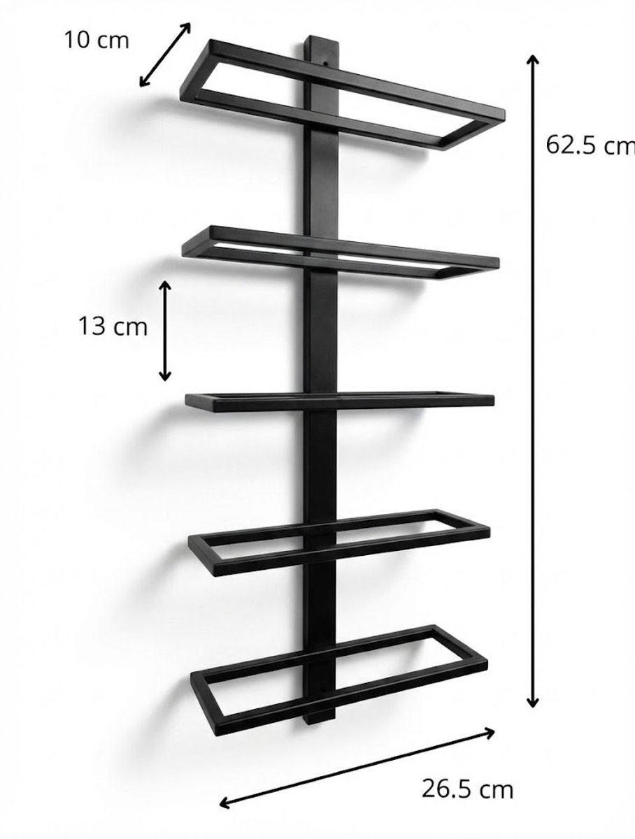 SINIA Living® - Wijnrek - 5 flessen - Wijnrek muur - Mat zwart - Metaal - Wijnrekken - Modern - Hangend wijnrek - Muur monteren - Industrieel - Wijnliefhebber - Wijnrek hangend - Wand - Vino - Wijnaccessoires - Aan de muur - wijnfleshouder — cadeau in Wonen & Interieur - foto 4