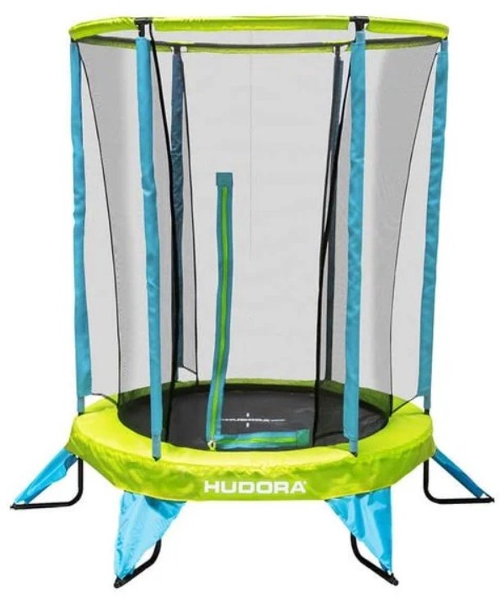 Hudora 65711 - Kinder Trampoline met Veiligheidsnet - 140 CM - Water- en UV-bestendig - Stevig Frame