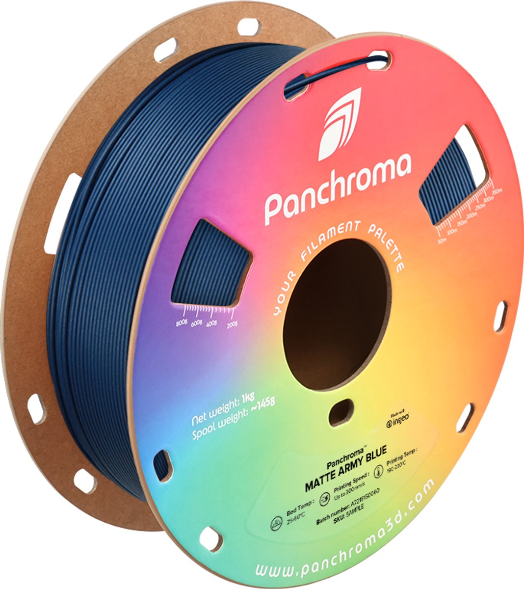 PLA MATTE 1,75mm Army Blue 1kg POLYMAKER PANCHROMA PolyTerra 3D FILAMENT