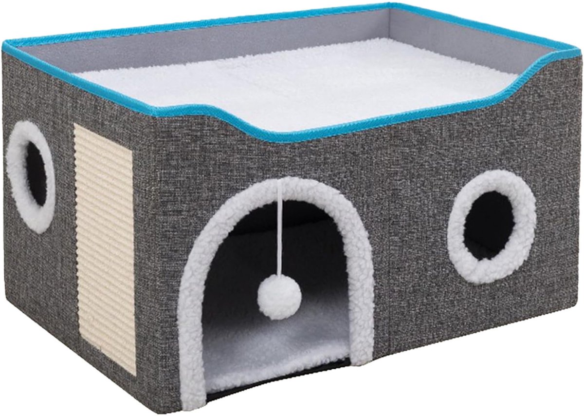 Hervita hoogwaardig afgesloten kattenhuis XL 60x41x36cm rustgevend