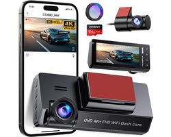 Aurixi® Dashcam Voor en Achter - Parkeermonitor - Dashcamera - Nachtzicht - Zwart - 4cm x 11cm x 5 cm; 100 g