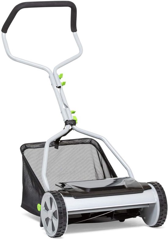 Aurixi® Grasmaaier Handmatig – Handmaaier Met 20 liter Opvankzak – Grasmaaiers – Grijs - 53cm x 43cm x 26cm