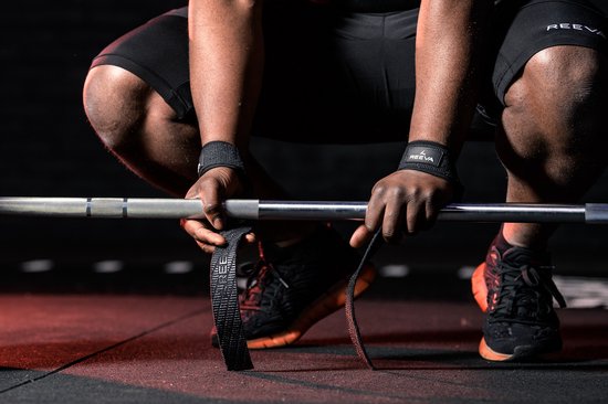 Reeva Lifting Straps - Zwarte Lifting Straps met padding - Wrist Wraps - Lifting grips - Verkocht per paar - Fitness Straps geschikt voor mannen en vrouwen