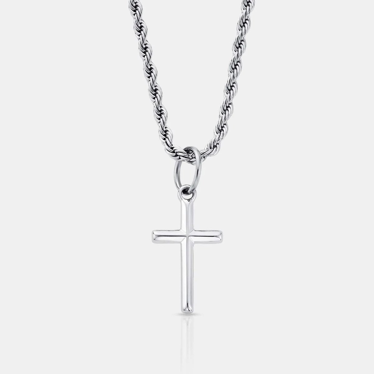 Thomasiny® Zilveren Kruis Ketting Heren – Luxe RVS – Symbool van Kracht, Geloof & Leiderschap – Cadeau voor Hem