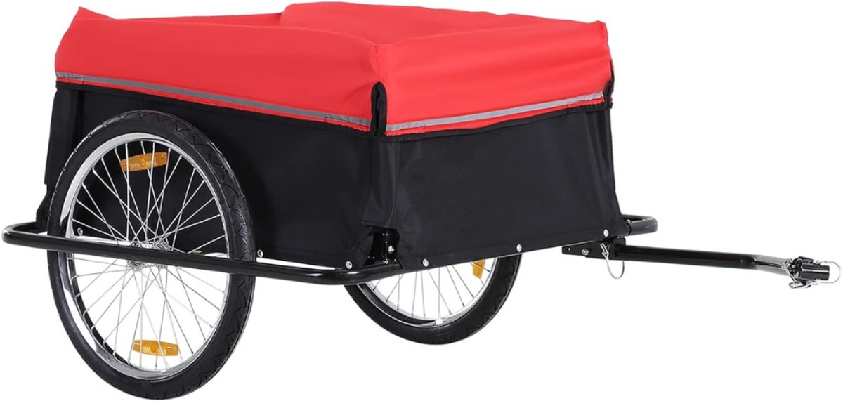 Aurixi® Fietskar Bagage - Fietskar Max 40 kg Laadvermogen - Fietsaanhanger – Rood/Zwart - 140cm x 88cm x 60cm