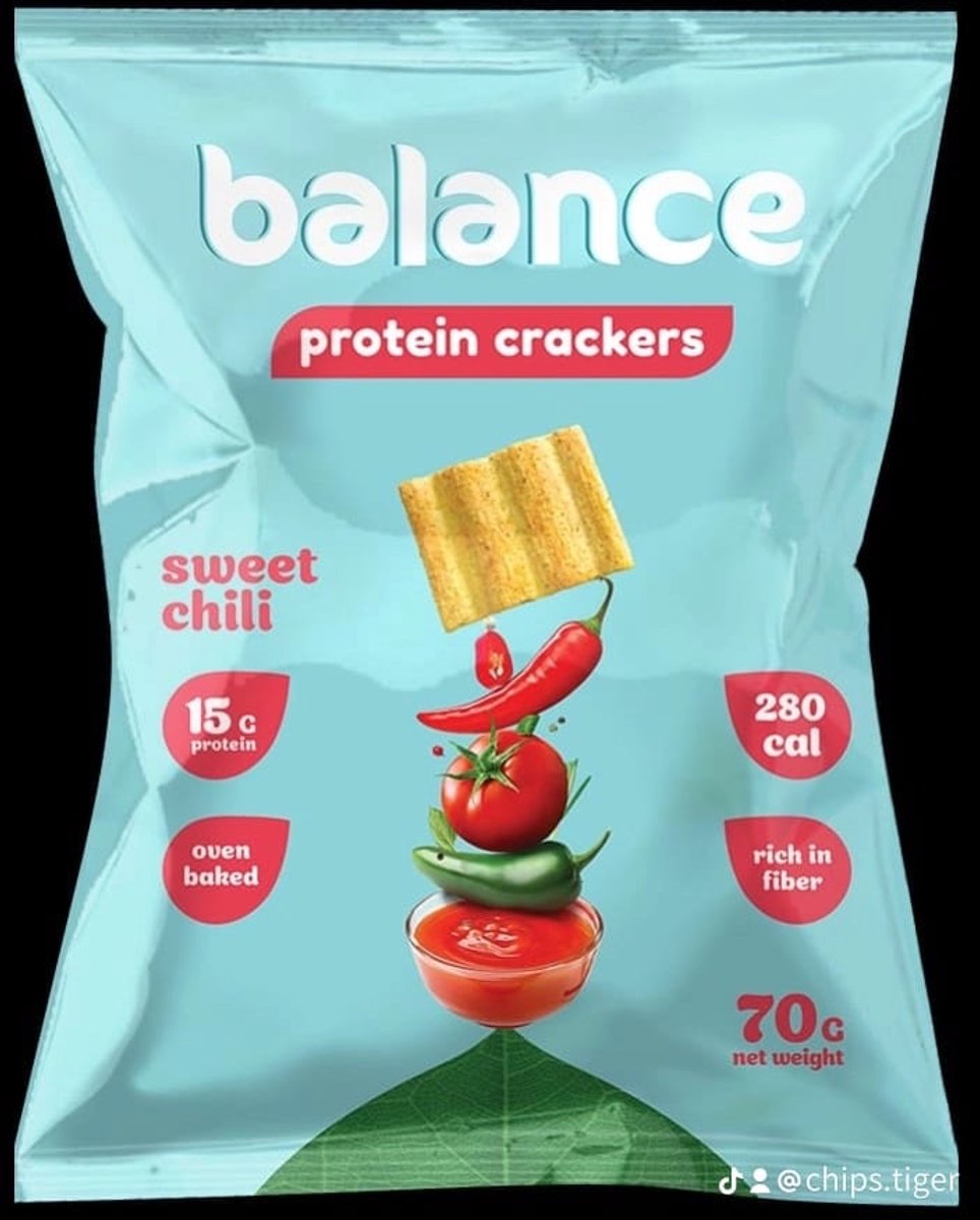 balance-tiger chips-15 protein-sweet chili crackers-10X70gram