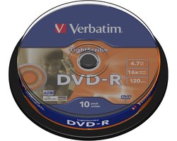 10x DVD-R Blanco Schijven 4.7GB 16x Speed Lightscribe Opslag