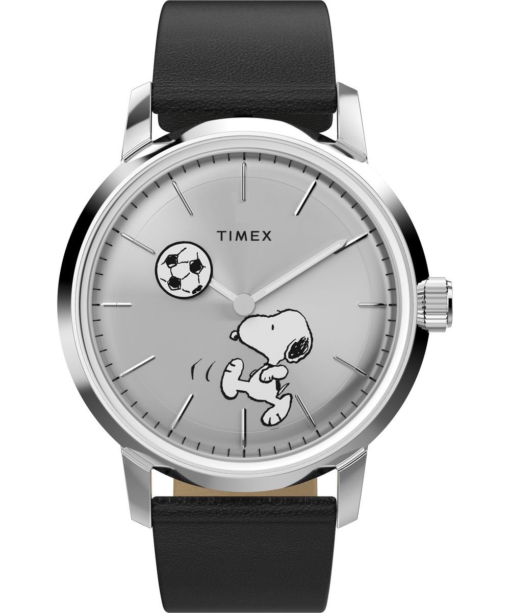 Timex Peanuts Marlin TW2Y53800 Horloge - Leer - Zwart - Ø 40 mm