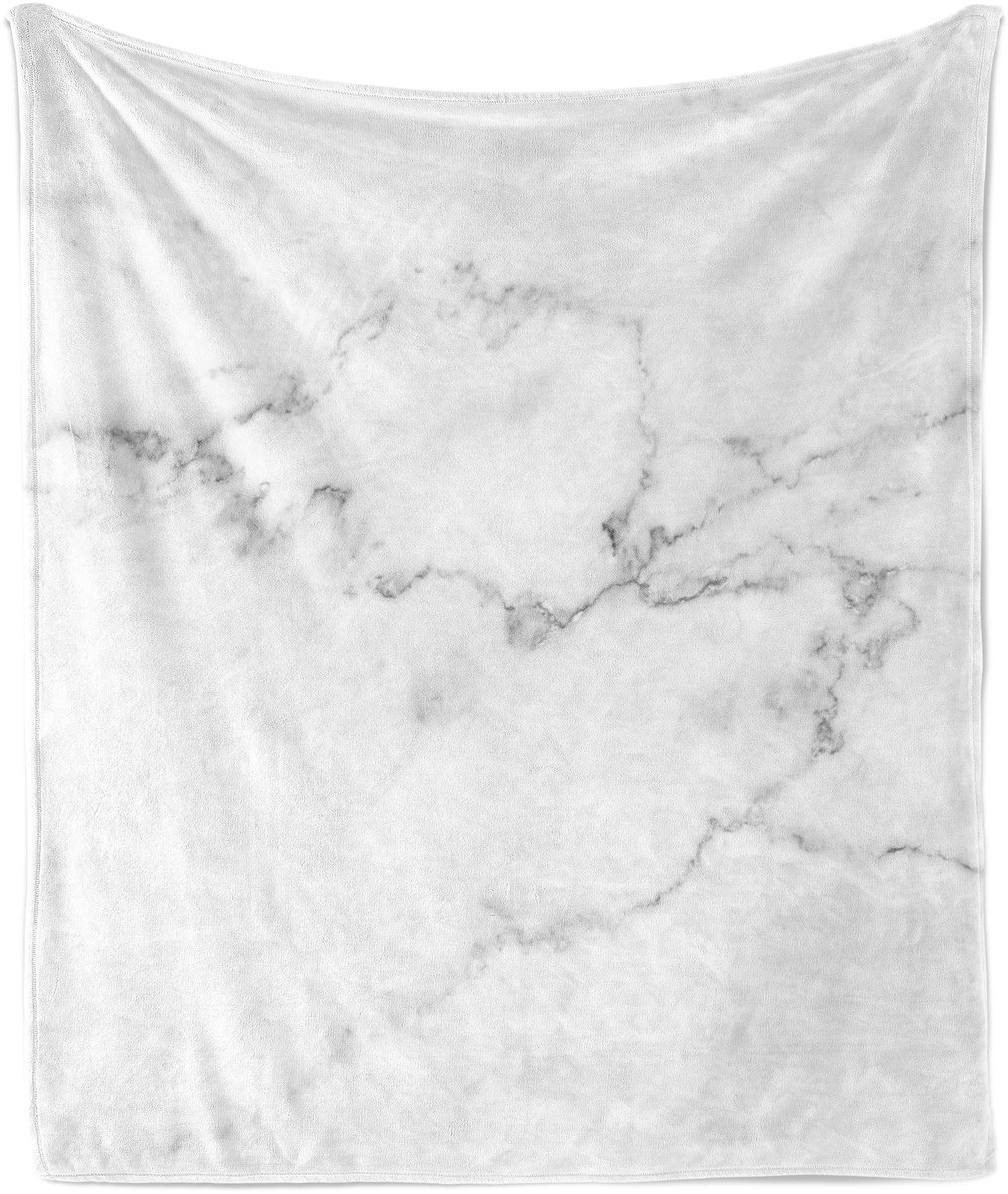 ABAKUHAUS Marmeren Zachte Flanellen Fleece Deken, Mineral Organic, Gezellige Pluche Plaid, 125 x 175 cm, Grijs