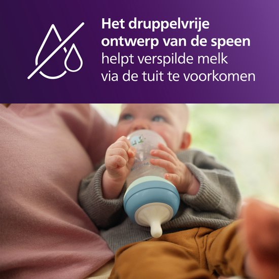 Philips Avent Natural Response Nighttime babyfles 260 ml – Flow 3 – Antikramp – Glow-in-the-dark fles - SCY903/81
