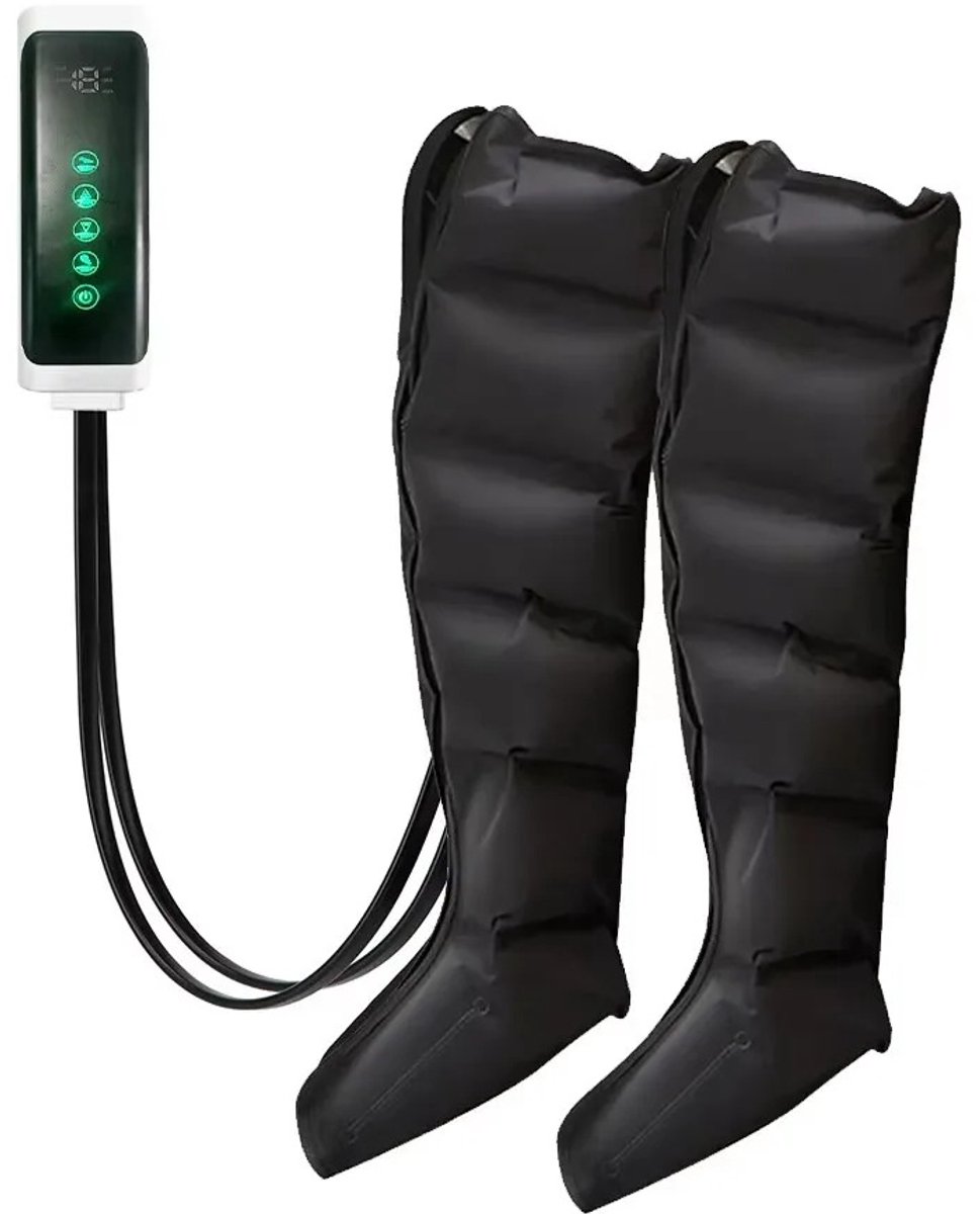 House of Balance Luchtcompressie Beenmassage – Air Compression Leg Massager voor Voet, Kuit & Dij – Luchtcompressie Massage Laarzen - 6 Airbags - 3 Modi & Intensiteiten - Verbeterde Circulatie - Massage aparaat
