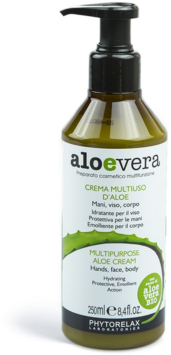 Phytorelax Aloë Vera Crème – Multipurpose Aloe Cream voor Handen, Gezicht en Lichaam – Vegan met 20% Biologische Aloë – 250 ml